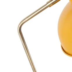 QAZQA Lampen Für Dein Homeoffice|Tischlampen*Retro Tischlampe gelb mit Bronze - Milou