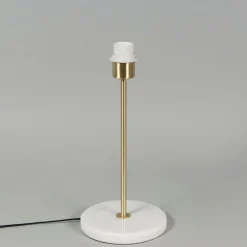 QAZQA Tischlampen|Wohnzimmerlampen*Retro Tischlampe Messing mit Plissee Schirm Creme 25 cm - Kaso