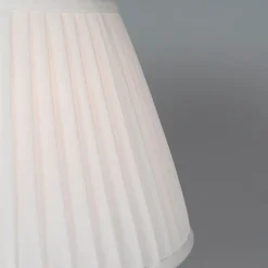 QAZQA Tischlampen|Wohnzimmerlampen*Retro Tischlampe Messing mit Plissee Schirm Creme 35 cm - Kaso