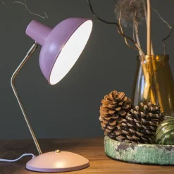 QAZQA Lampen Für Dein Homeoffice|Tischlampen*Retro Tischlampe pink mit Bronze - Milou