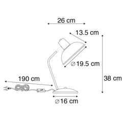 QAZQA Lampen Für Dein Homeoffice|Tischlampen*Retro Tischlampe pink mit Bronze - Milou