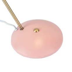 QAZQA Lampen Für Dein Homeoffice|Tischlampen*Retro Tischlampe pink mit Bronze - Milou