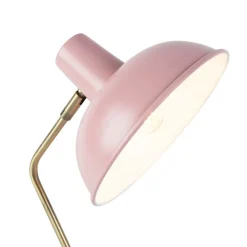 QAZQA Lampen Für Dein Homeoffice|Tischlampen*Retro Tischlampe pink mit Bronze - Milou