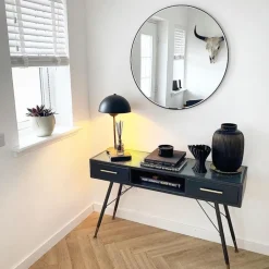 QAZQA Schlafzimmerlampen|Esszimmerlampen*Retro Tischlampe schwarz mit Gold - Magnax