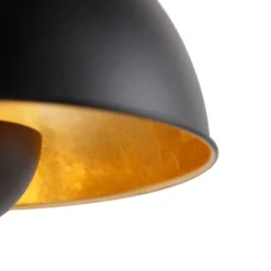 QAZQA Schlafzimmerlampen|Esszimmerlampen*Retro Tischlampe schwarz mit Gold - Magnax