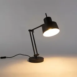 QAZQA Lampen Für Dein Homeoffice|Tischlampen*Retro Tischlampe schwarz - Chappie