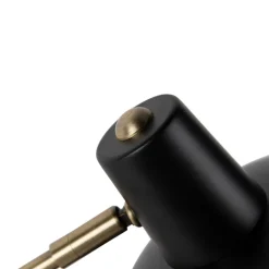 QAZQA Lampen Für Dein Homeoffice|Tischlampen*Retro Tischlampe schwarz mit Bronze - Milou