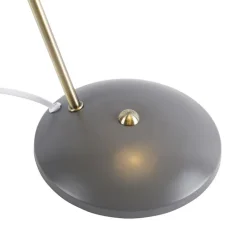 QAZQA Lampen Für Dein Homeoffice|Tischlampen*Retro Tischlampe taupe mit Bronze - Milou
