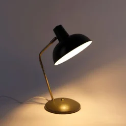 QAZQA Lampen Für Dein Homeoffice|Tischlampen*Retro Tischlampe taupe mit Bronze - Milou