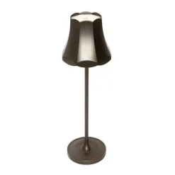 QAZQA Gartenbeleuchtung|Led-Außenleuchten*Retro Tischleuchte Dunkelbronze Wiederaufladbar IP44 - Granny