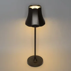 QAZQA Gartenbeleuchtung|Led-Außenleuchten*Retro Tischleuchte Dunkelbronze Wiederaufladbar IP44 - Granny