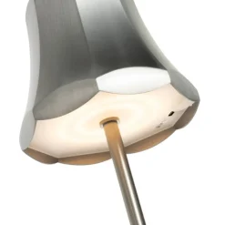 QAZQA Gartenbeleuchtung|Led-Außenleuchten*Retro Tischleuchte Gunmetal wiederaufladbar IP44 - Granny