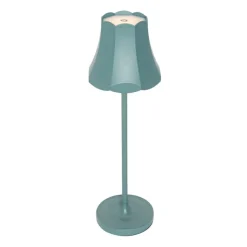 QAZQA Led-Außenleuchten|Akkulampen Outdoor*Retro Tischleuchte Mineralblau wiederaufladbar IP44 - Granny