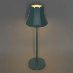 QAZQA Led-Außenleuchten|Akkulampen Outdoor*Retro Tischleuchte Mineralblau wiederaufladbar IP44 - Granny