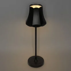 QAZQA Gartenbeleuchtung|Led-Außenleuchten*Retro Tischleuchte Schwarz wiederaufladbar IP44 - Granny