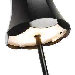 QAZQA Gartenbeleuchtung|Led-Außenleuchten*Retro Tischleuchte Schwarz wiederaufladbar IP44 - Granny