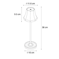QAZQA Gartenbeleuchtung|Led-Außenleuchten*Retro Tischleuchte Schwarz wiederaufladbar IP44 - Granny
