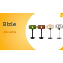 QAZQA Schlafzimmerlampen|Küchenlampen*Retro Tischleuchte Schwarz mit Bronzeglas - Bizle