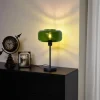 QAZQA Schlafzimmerlampen|Küchenlampen*Retro Tischleuchte Schwarz mit Grünglas - Bizle