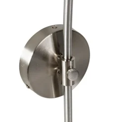 QAZQA Wandleuchten|Esszimmerlampen*Retro Wandbogenlampe aus Stahl mit weißem Schirm verstellbar