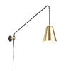 QAZQA Wandleuchten|Wohnzimmerlampen*Retro Wandleuchte Gold / Messing mit Schirm - Demi