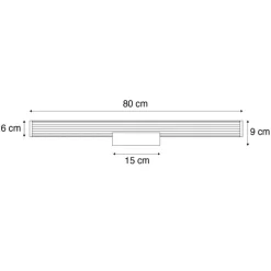 QAZQA Badezimmerlampen|Led-Wandleuchten*Retro Wandleuchte Gunmetal 80,4 cm inkl. LED IP44 - Coco