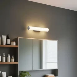 QAZQA Badezimmerlampen|Led-Wandleuchten*Retro Wandleuchte Gunmetal 40cm inkl. LED IP44 - Coco