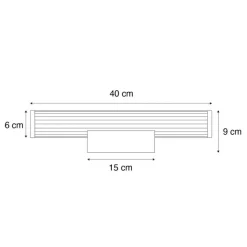 QAZQA Badezimmerlampen|Led-Wandleuchten*Retro Wandleuchte Gunmetal 40cm inkl. LED IP44 - Coco