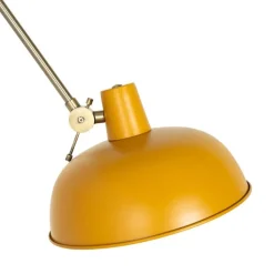 QAZQA Schlafzimmerlampen|Küchenlampen*Retro Wandleuchte Stahl Gelb mit Bronze - Milou