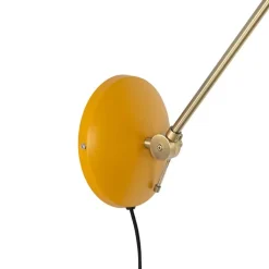 QAZQA Schlafzimmerlampen|Küchenlampen*Retro Wandleuchte Stahl Gelb mit Bronze - Milou