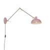 QAZQA Wandleuchten|Wohnzimmerlampen*Retro Wandleuchte Stahl Rosa mit Bronze - Milou