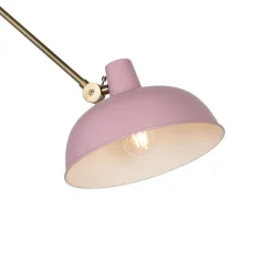 QAZQA Wandleuchten|Wohnzimmerlampen*Retro Wandleuchte Stahl Rosa mit Bronze - Milou