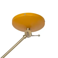 QAZQA Schlafzimmerlampen|Küchenlampen*Retro-Deckenleuchte Gelb mit Bronze - Milou