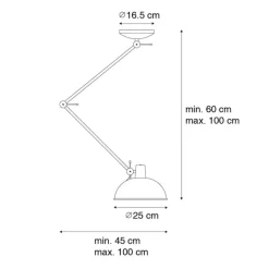 QAZQA Deckenleuchten|Wohnzimmerlampen*Retro-Deckenleuchte schwarz mit Bronze - Milou