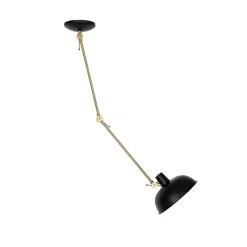 QAZQA Deckenleuchten|Wohnzimmerlampen*Retro-Deckenleuchte schwarz mit Bronze - Milou