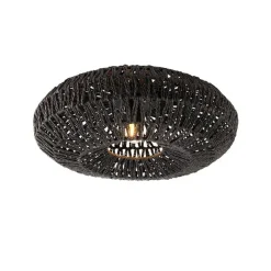 Kinder QAZQA Kinderzimmerlampen|Schlafzimmerlampen*Retro-Deckenleuchte schwarz Seil 50cm - Lina