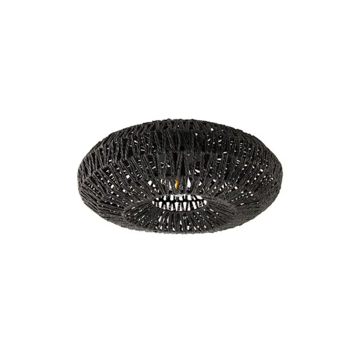 Kinder QAZQA Kinderzimmerlampen|Schlafzimmerlampen*Retro-Deckenleuchte schwarz Seil 50cm - Lina