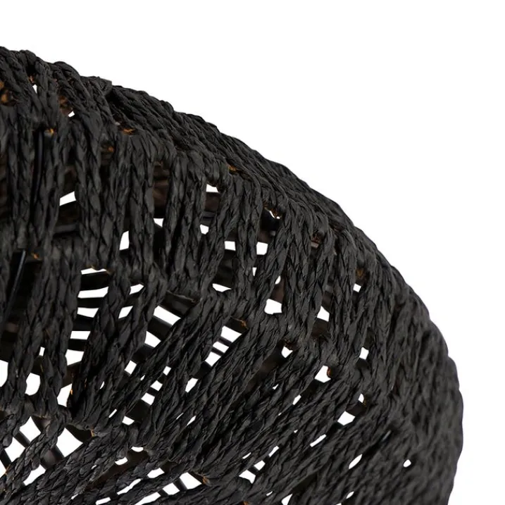 Kinder QAZQA Kinderzimmerlampen|Schlafzimmerlampen*Retro-Deckenleuchte schwarz Seil 50cm - Lina