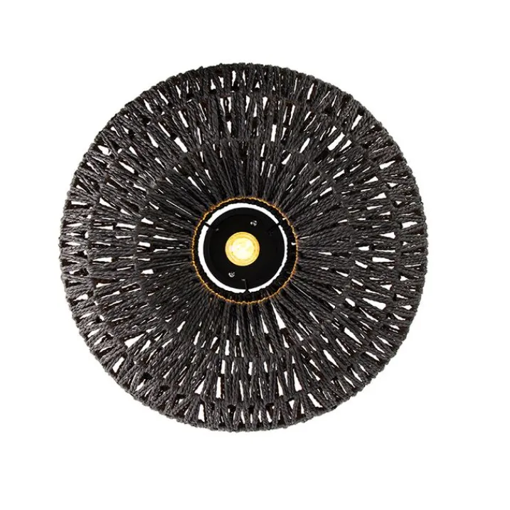 Kinder QAZQA Kinderzimmerlampen|Schlafzimmerlampen*Retro-Deckenleuchte schwarz Seil 50cm - Lina