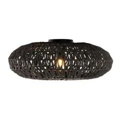 Kinder QAZQA Kinderzimmerlampen|Schlafzimmerlampen*Retro-Deckenleuchte schwarz Seil 50cm - Lina