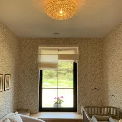 Kinder QAZQA Küchenlampen|Esszimmerlampen*Retro-Deckenleuchte weiß Seil rund - Lina