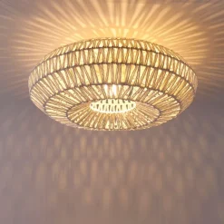 Kinder QAZQA Küchenlampen|Esszimmerlampen*Retro-Deckenleuchte weiß Seil rund - Lina