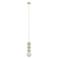 QAZQA Pendelleuchten|Wohnzimmerlampen*Retro-Hängelampe Beige mit mattiertem Glas - Fedde