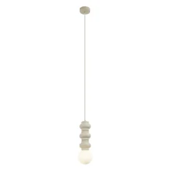 QAZQA Pendelleuchten|Wohnzimmerlampen*Retro-Hängelampe Beige mit mattiertem Glas - Fedde