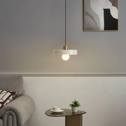 QAZQA Schlafzimmerlampen|Esszimmerlampen*Retro-Hängelampe Gold mit beigem Glas - Jina