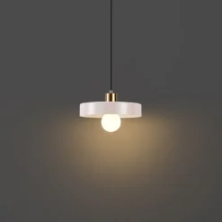 QAZQA Schlafzimmerlampen|Esszimmerlampen*Retro-Hängelampe Gold mit beigem Glas - Jina