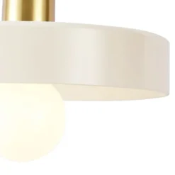 QAZQA Schlafzimmerlampen|Esszimmerlampen*Retro-Hängelampe Gold mit beigem Glas - Jina