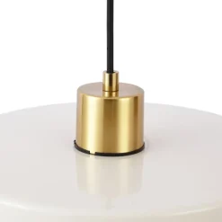 QAZQA Schlafzimmerlampen|Esszimmerlampen*Retro-Hängelampe Gold mit beigem Glas - Jina