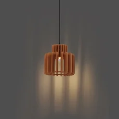 QAZQA Pendelleuchten|Wohnzimmerlampen*Retro-Hängelampe Orange - Felt