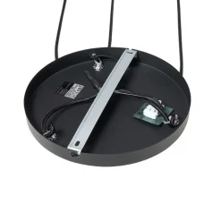 QAZQA Pendelleuchten|Wohnzimmerlampen*Retro-Hängelampe schwarz mit Rattan 3-flammig rund - Akira